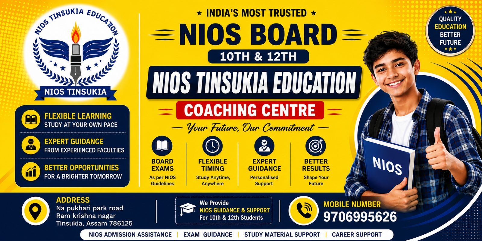 NIOS Tinsukia Education coaching centre — NIOS admission assistance in Tinsukia Assam